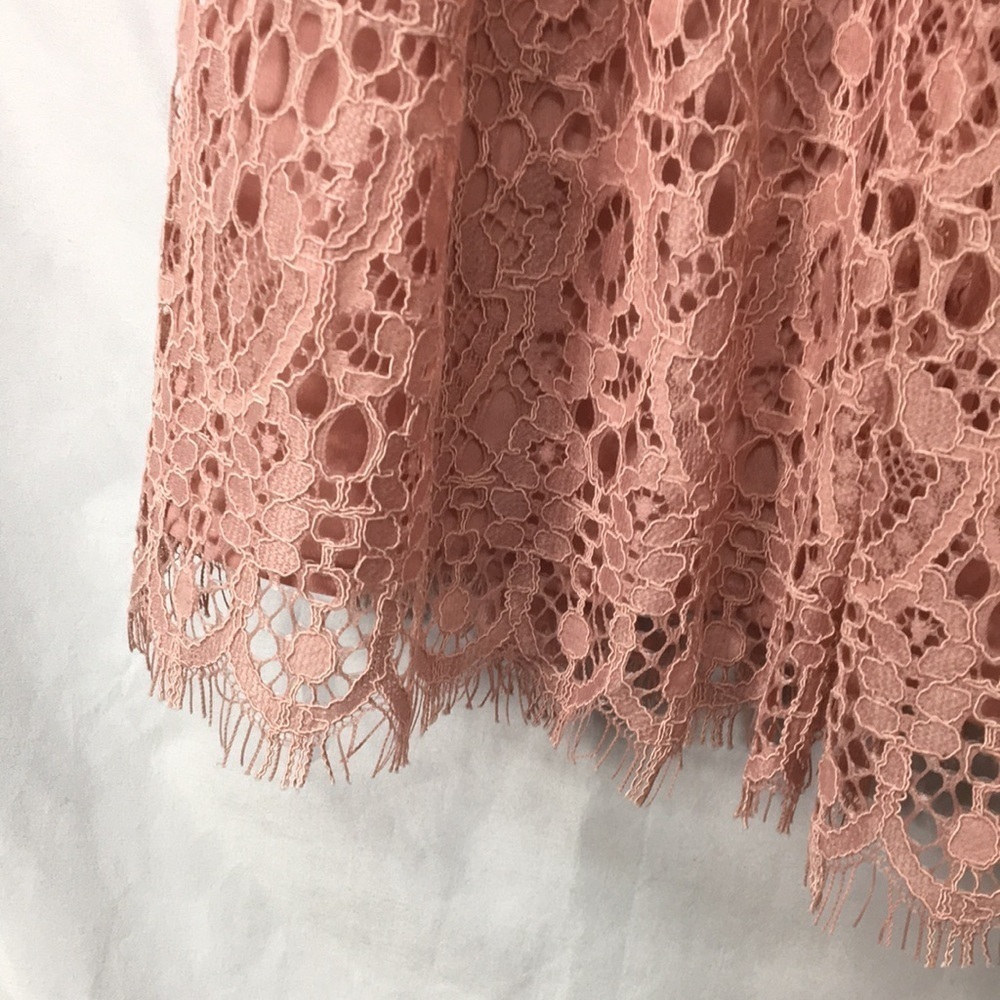 ASOS Women’s Long Sleeve Pink Lace Mini Prom Dress Size 10 NEW With Tags - Picture 6 of 10
